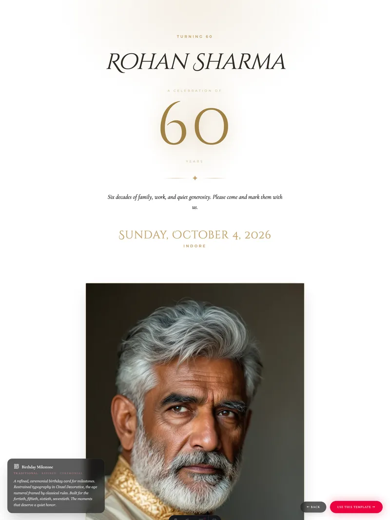 Birthday Milestone template preview